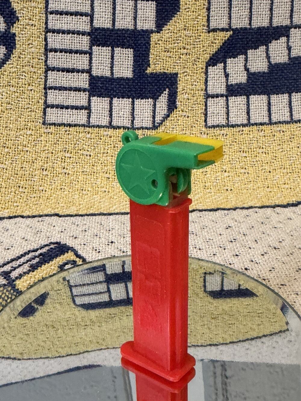 PEZ Dispenser Coach Whistle Yellow Green red feet